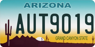 AZ license plate AUT9019