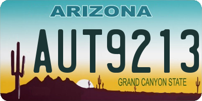 AZ license plate AUT9213