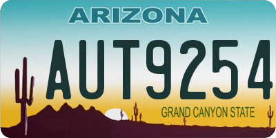 AZ license plate AUT9254