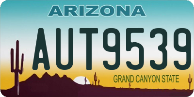 AZ license plate AUT9539
