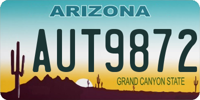 AZ license plate AUT9872