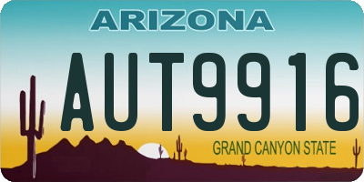 AZ license plate AUT9916
