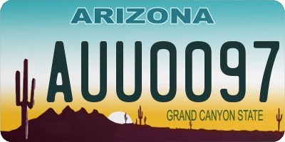 AZ license plate AUU0097