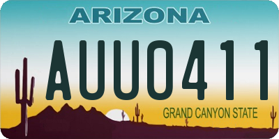 AZ license plate AUU0411