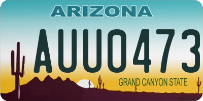 AZ license plate AUU0473