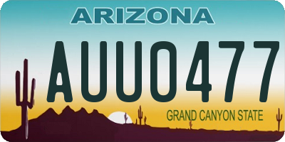 AZ license plate AUU0477