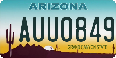 AZ license plate AUU0849