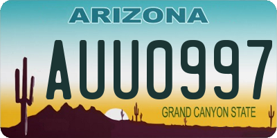 AZ license plate AUU0997