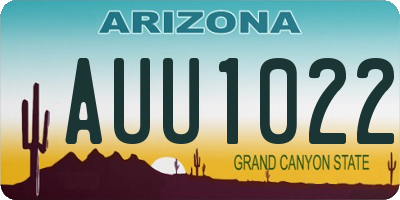 AZ license plate AUU1022