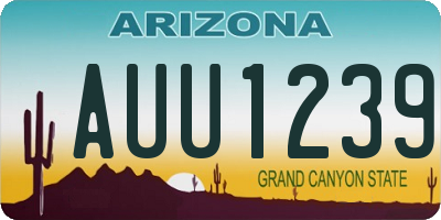 AZ license plate AUU1239
