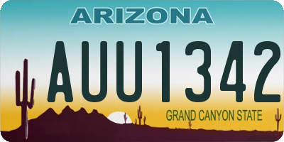 AZ license plate AUU1342
