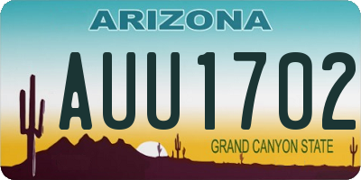 AZ license plate AUU1702