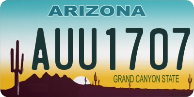 AZ license plate AUU1707