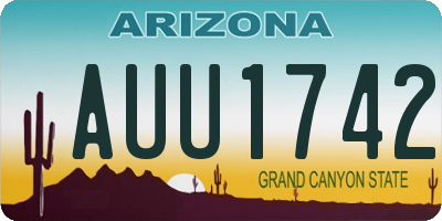 AZ license plate AUU1742
