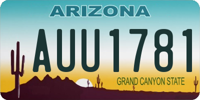 AZ license plate AUU1781