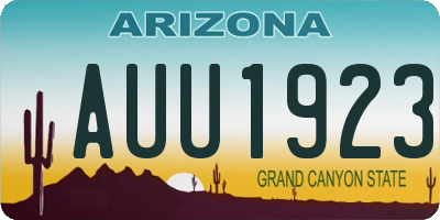 AZ license plate AUU1923