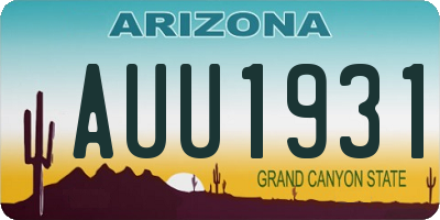 AZ license plate AUU1931