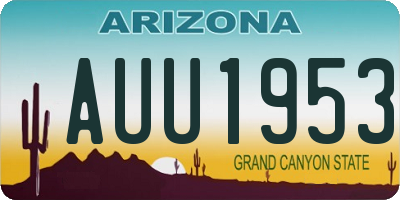 AZ license plate AUU1953