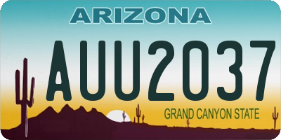 AZ license plate AUU2037