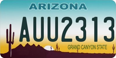 AZ license plate AUU2313