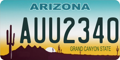 AZ license plate AUU2340