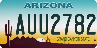 AZ license plate AUU2782