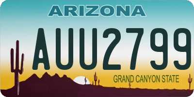 AZ license plate AUU2799