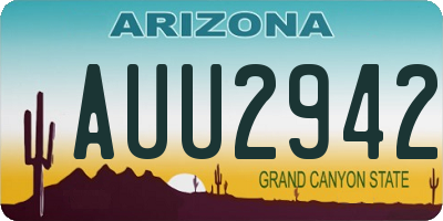 AZ license plate AUU2942