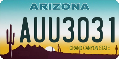 AZ license plate AUU3031