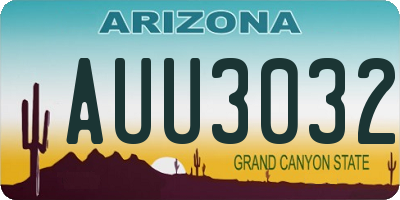AZ license plate AUU3032