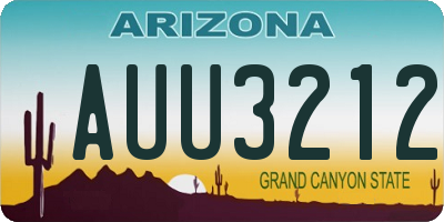 AZ license plate AUU3212