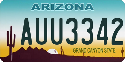 AZ license plate AUU3342