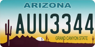 AZ license plate AUU3344