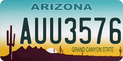 AZ license plate AUU3576