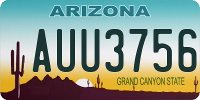 AZ license plate AUU3756