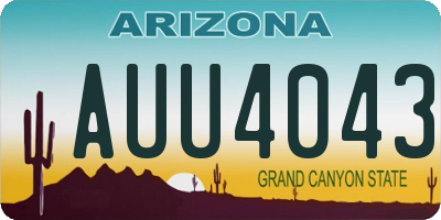 AZ license plate AUU4043