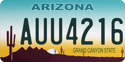 AZ license plate AUU4216