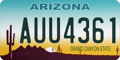 AZ license plate AUU4361