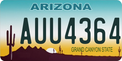 AZ license plate AUU4364