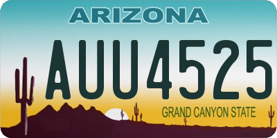 AZ license plate AUU4525