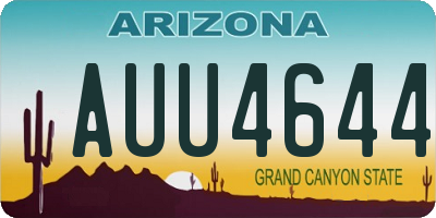 AZ license plate AUU4644