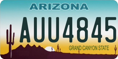 AZ license plate AUU4845