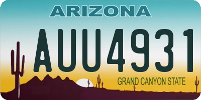 AZ license plate AUU4931