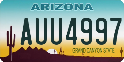 AZ license plate AUU4997