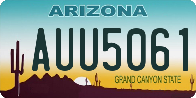 AZ license plate AUU5061