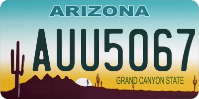 AZ license plate AUU5067