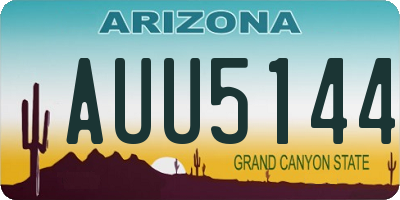 AZ license plate AUU5144
