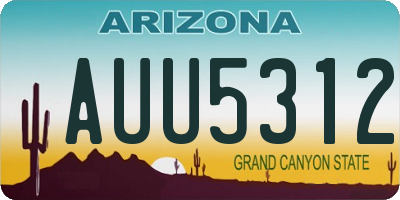 AZ license plate AUU5312