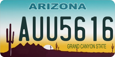 AZ license plate AUU5616
