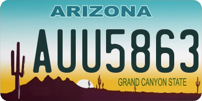 AZ license plate AUU5863